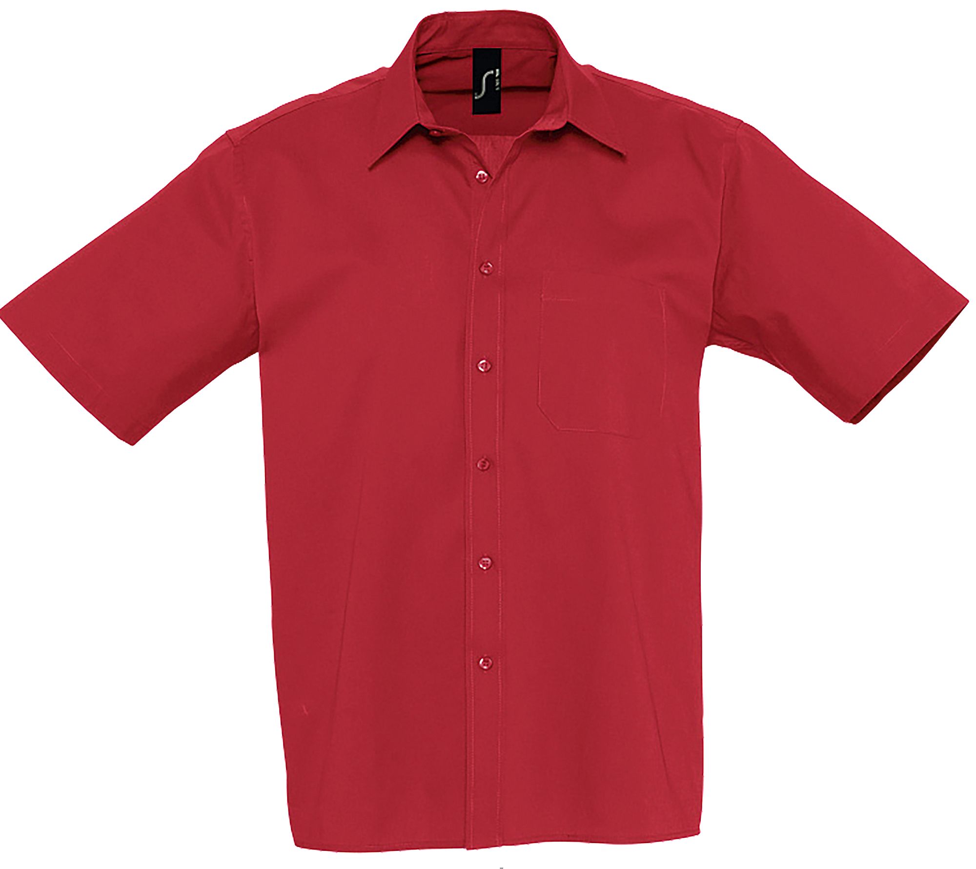 CHEMISE HOMME POPELINE MANCHES COURTES BERKELEY Rouge flamenco Rouge